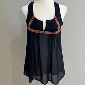 Aqua Navy Blue Blouse